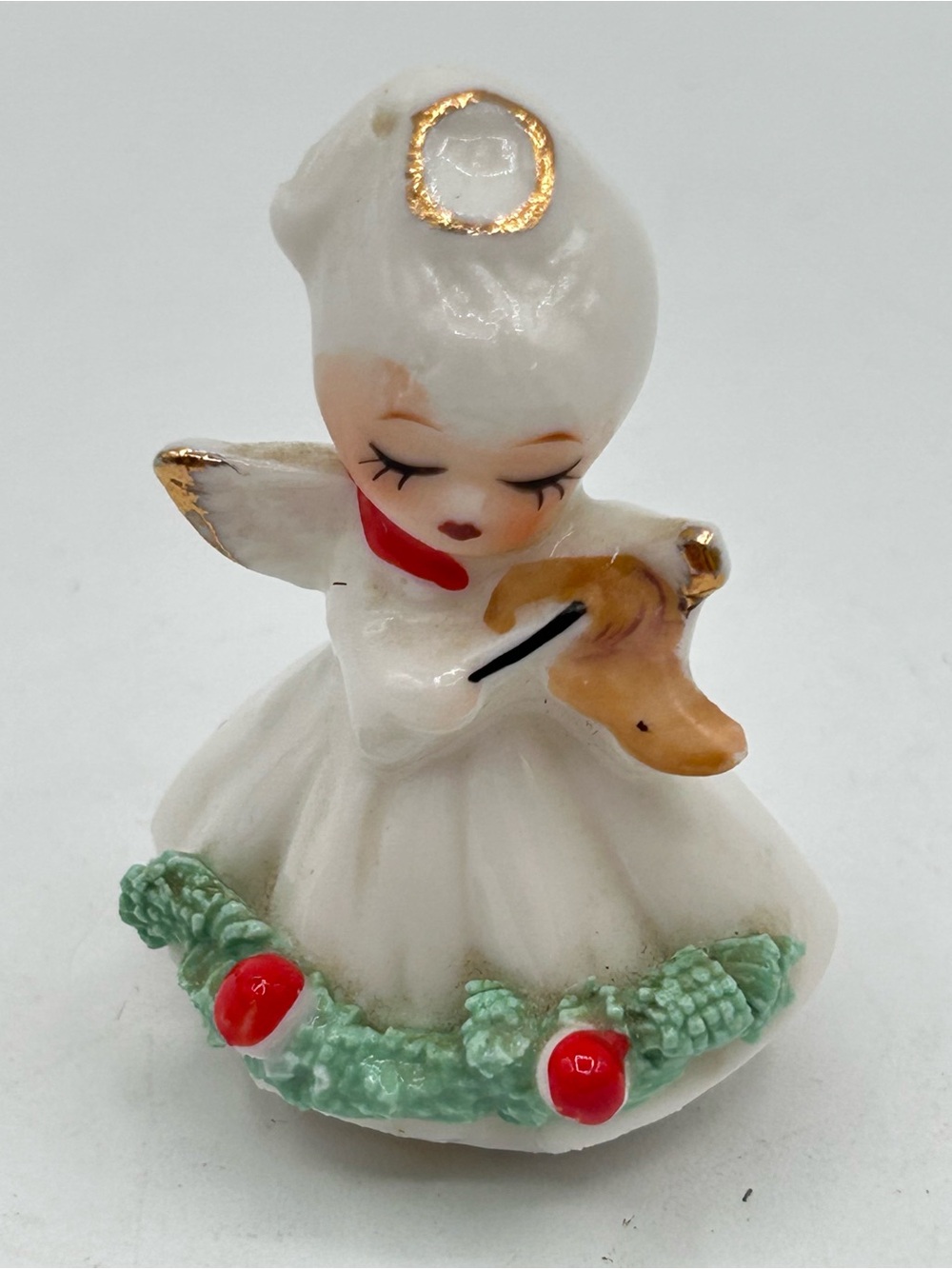 Vintage Napcoware Miniature Christmas Angel Figurine Bone China 2”